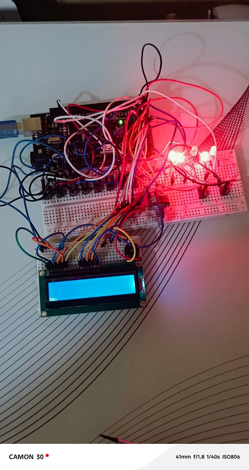 Arduino LED and LCD circuit testing